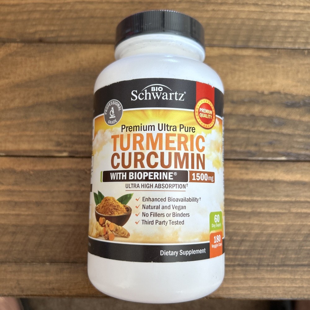 BioSchwartz Turmeric Curcumin Powder with Bioperine 1500mg *LARGER 180 Capsules