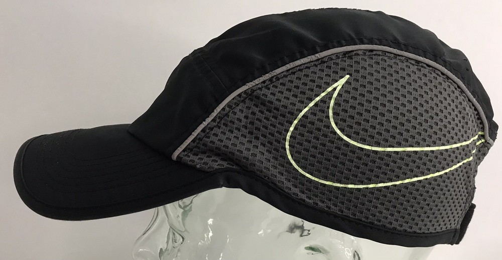 Nike 5 Panel AW84 DRI-FIT AEROBILL Hat Cap Black - Gray Mesh Colorful Reflective