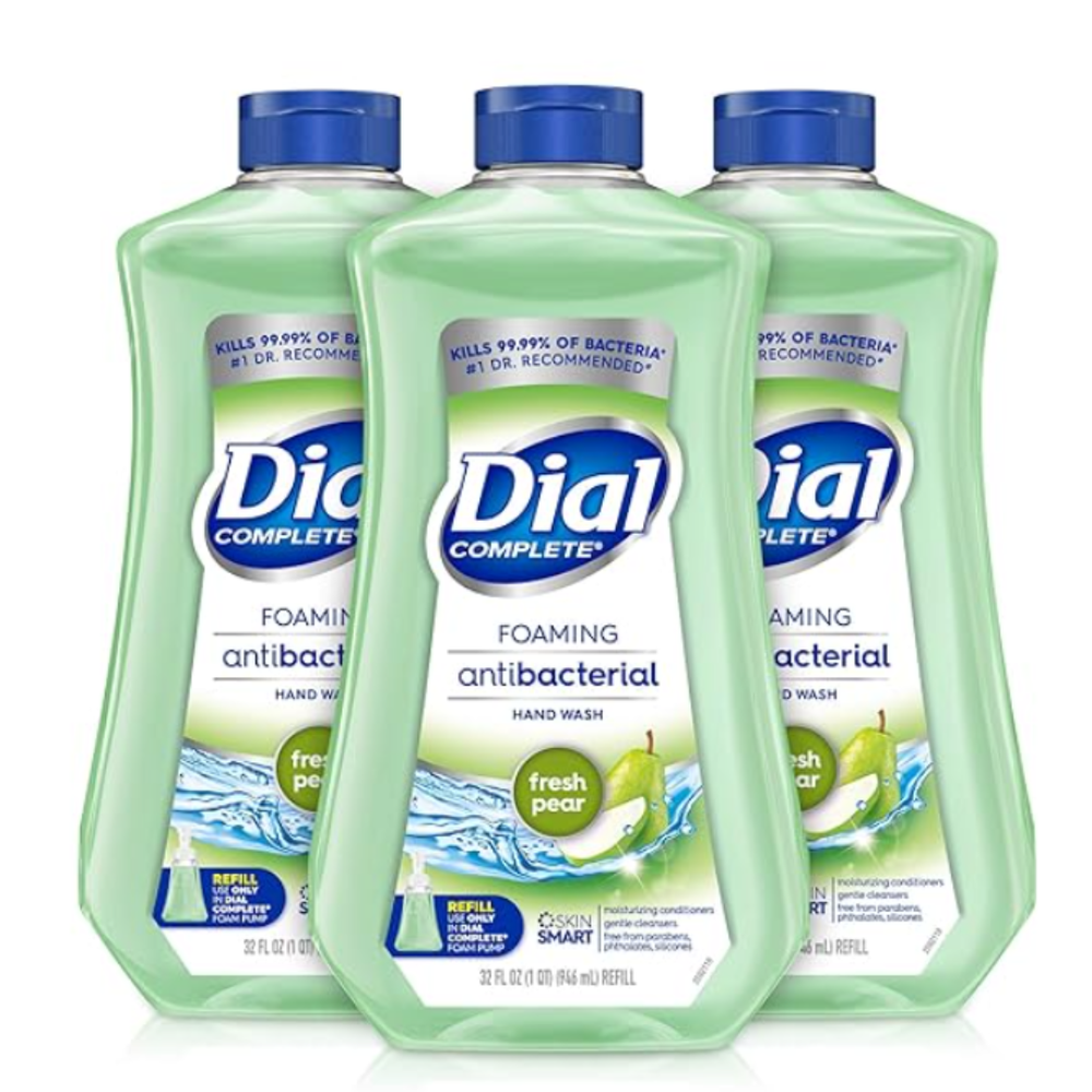 Dial Complete Fresh Pear Antibacterial Foaming Hand Wash Refill - 32 Oz, 3 Pack