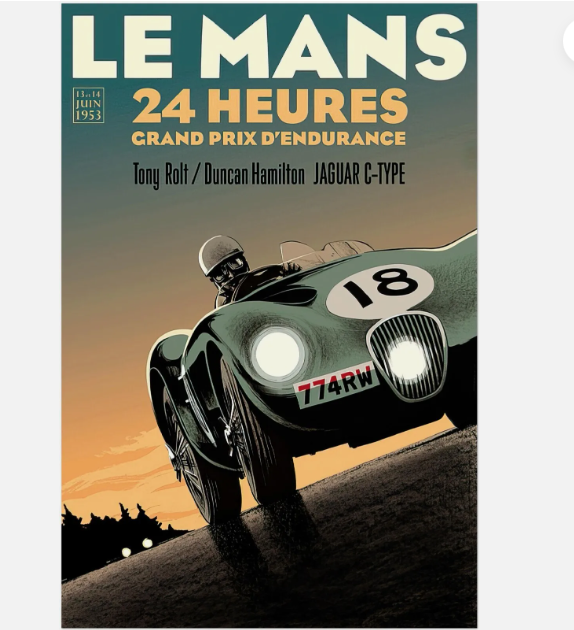 Vintage Racing Travel Poster - Le Mans 24 Heures 1953 - Racing Auto Poster