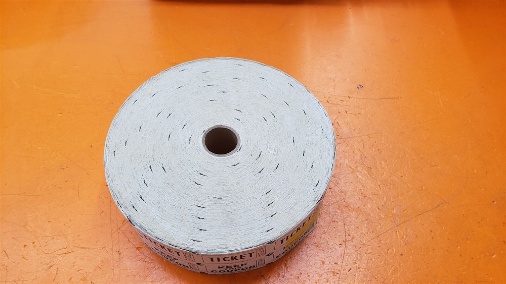 ⭐️⭐️⭐️⭐️⭐️ Roll Of Double Split Keep This Coupon Raffle Drawing Tickets White-image