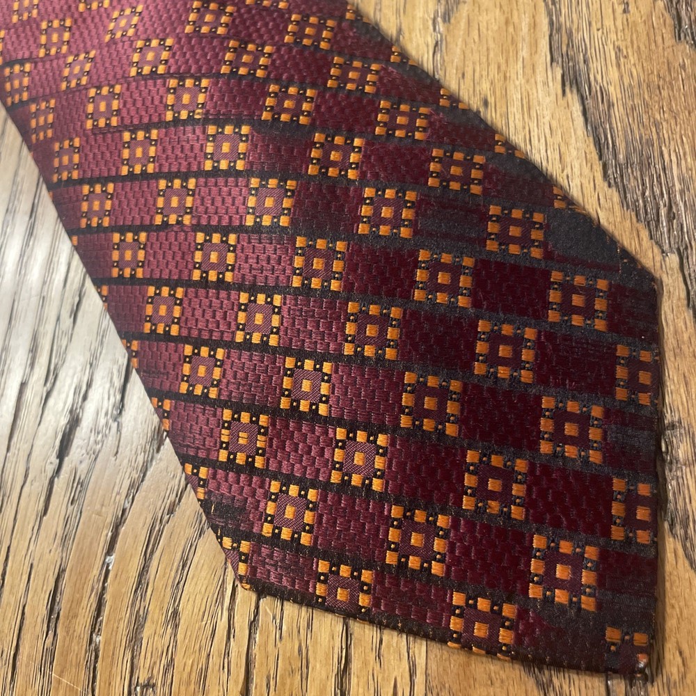 Vintage EUC Salvatore Valeriano Geometric Silk Tie Men’s Necktie Made In Italy