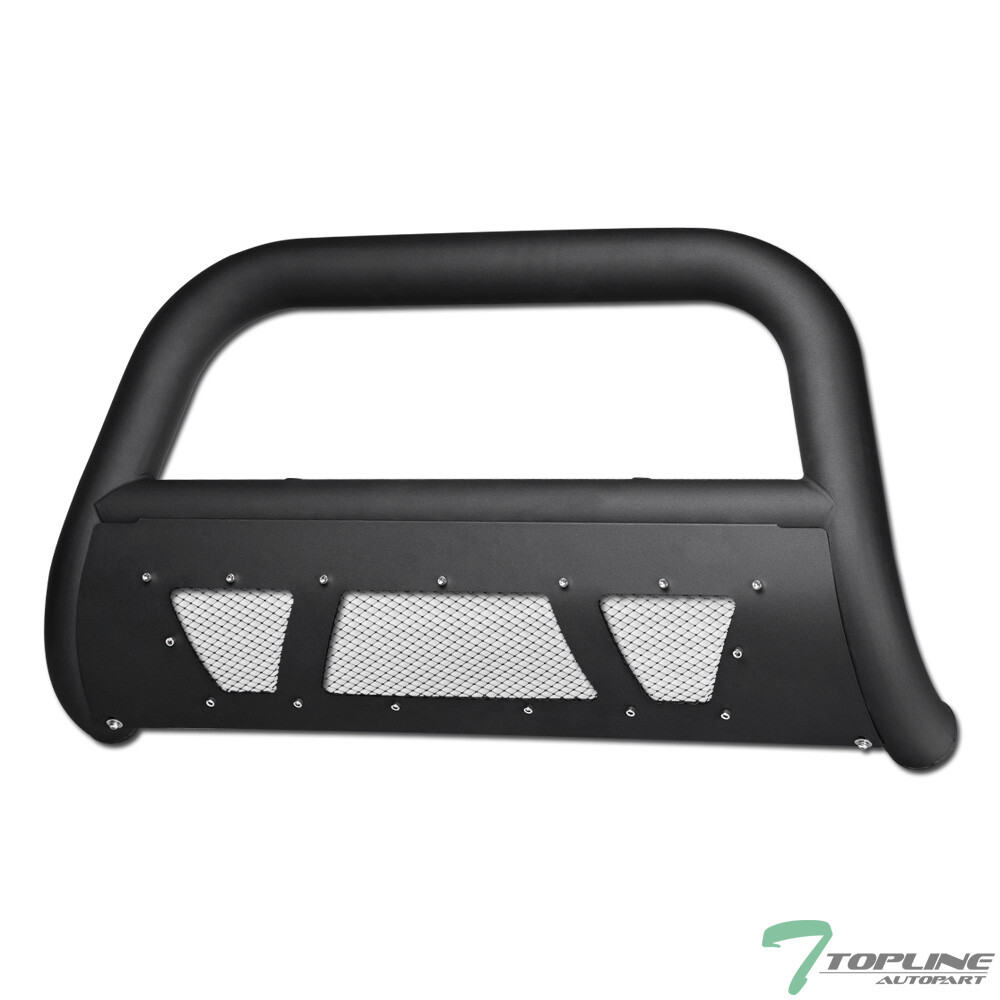 Topline For 1999-2007 Silverado/Sierra Studded Mesh Bull Bar Guard - Matte Black