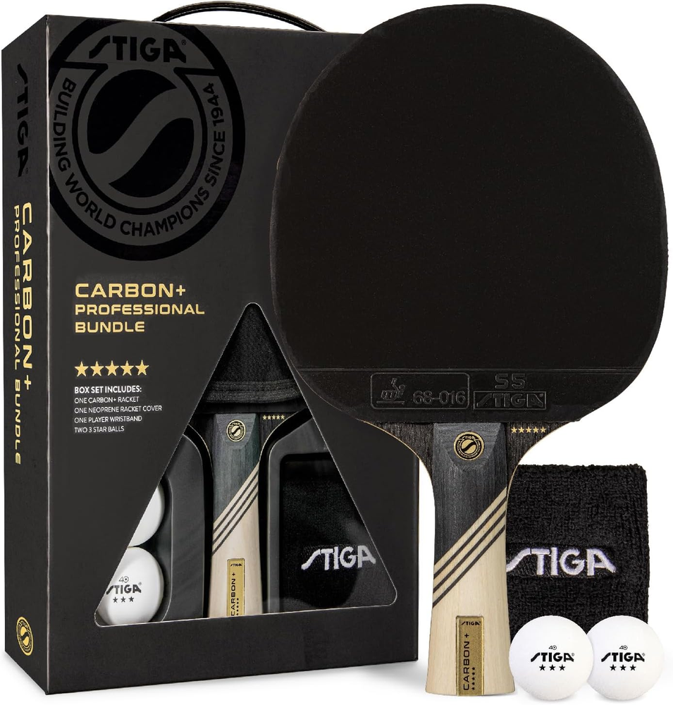 Carbon+ Bundle Ping Pong Paddle Set – 7-Ply Extra Light Carbon Fiber Blade – 2Mm