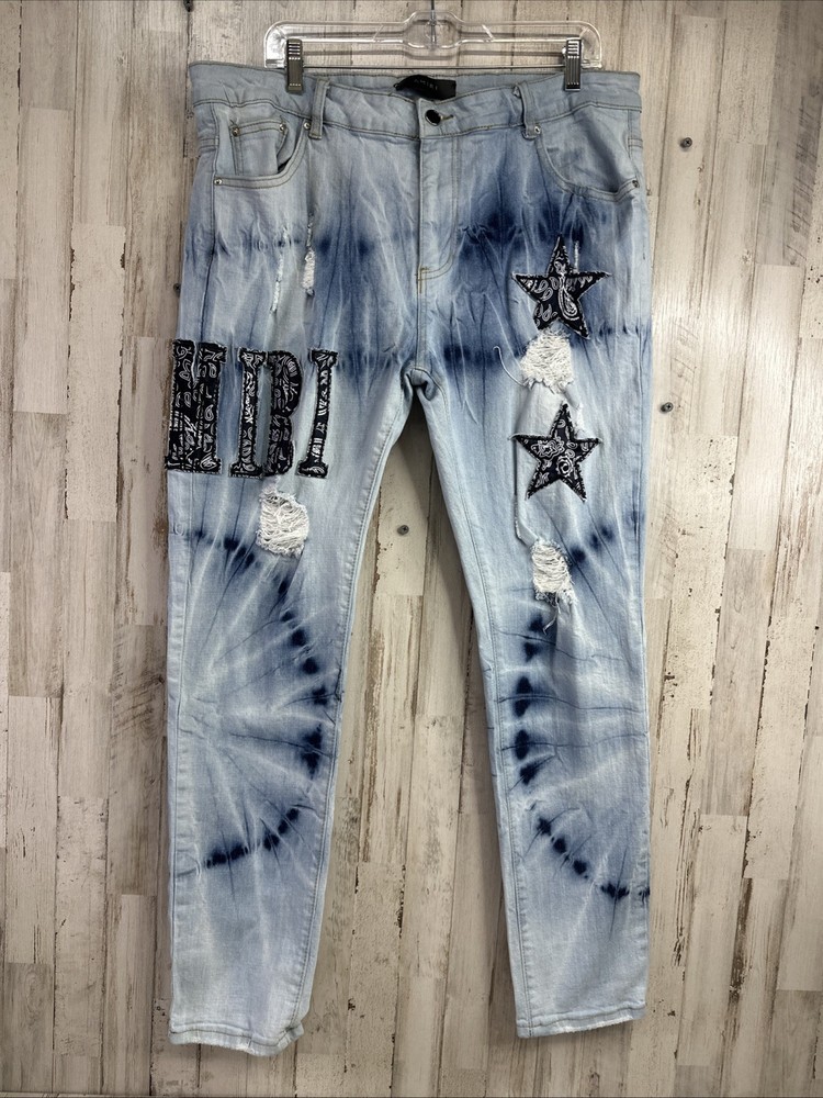AMIRI Distressed Jeans With Stars Item #3091  Size 38x30