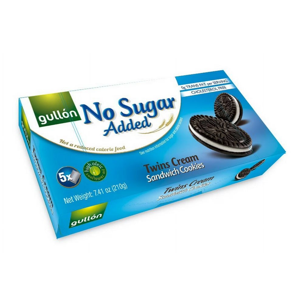 Gullon No Sugar Added Twins Creme Sandwich Cookies 7.41oz (Pack of 4)
