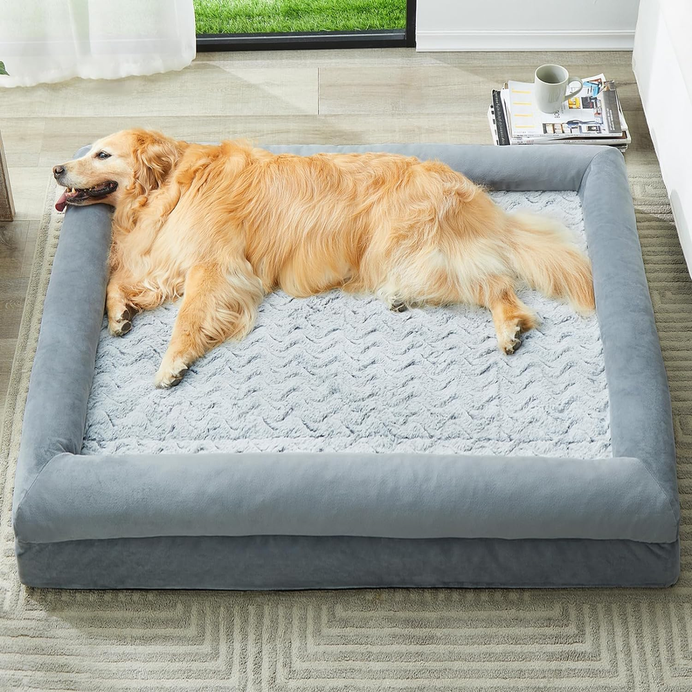 XL Extra Large Washable Orthopedic Dog Bed with Removable Waterproof Cover