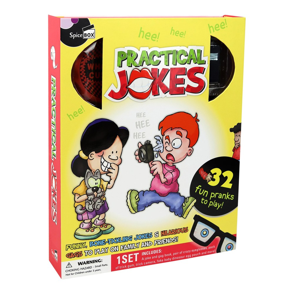 Prank Toys Kit for Kids with Practical Joke Book, Whoopie Cushion, Dinosaur E...