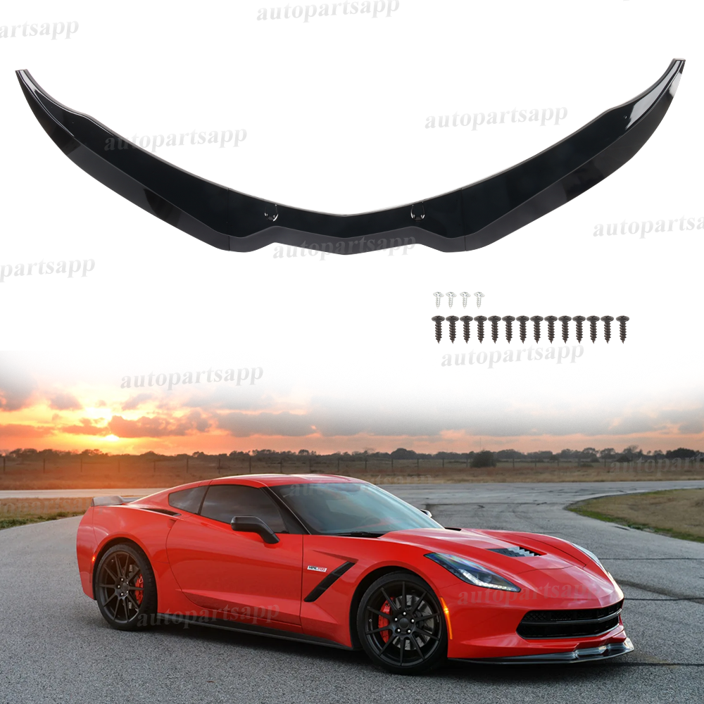 Front Bumper Lower Lip Splitter For 2014-2019 Corvette C7 Z06 Carbon Fiber Look