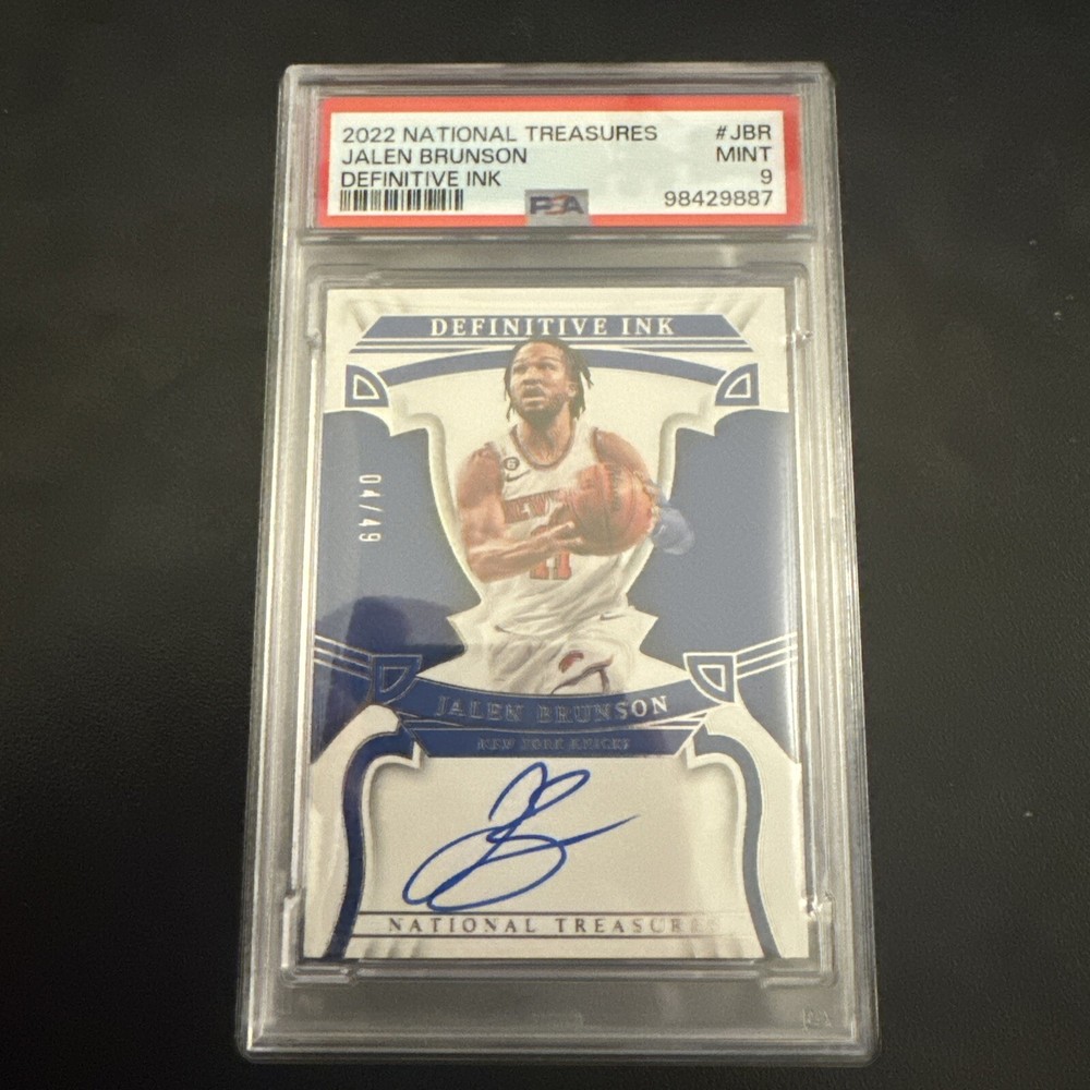 2022 National Treasures Definitive Ink Jalen Brunson Auto /49 PSA 9