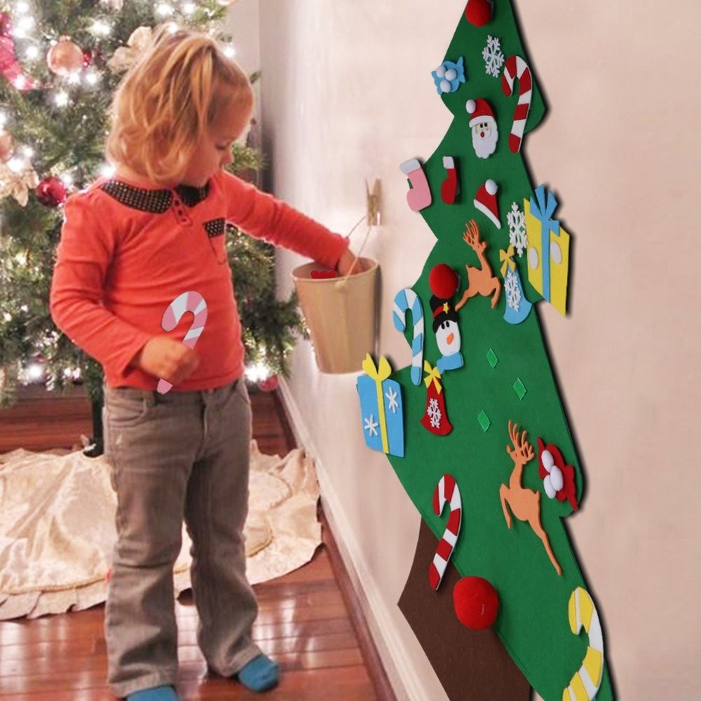 Aytai DIY Felt Christmas Tree Set with Ornaments for Kids, Xmas Gifts, New Ye...