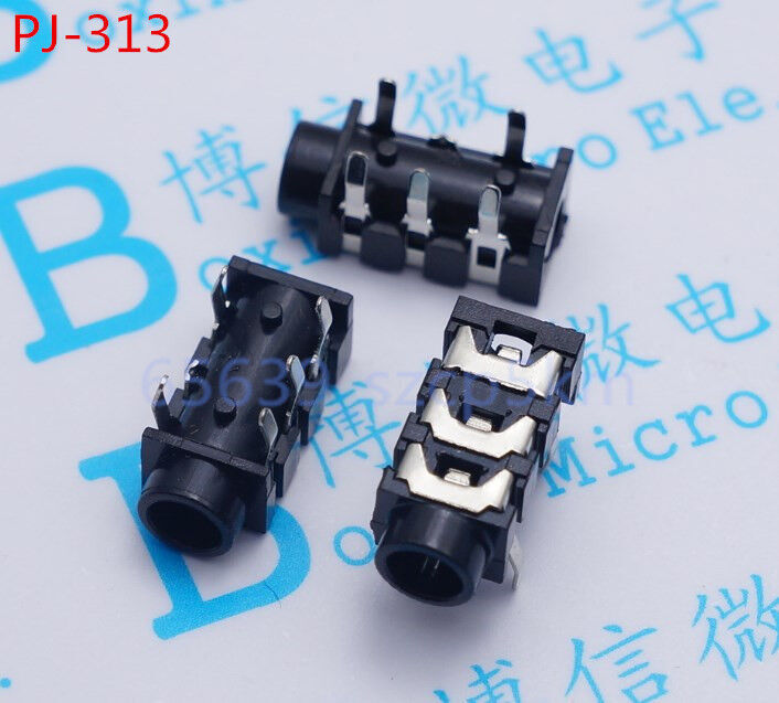 20Pcs 3.5mm Female Audio Connector 5Pin DIP Headphone Jack Socket PJ-313/ #F22