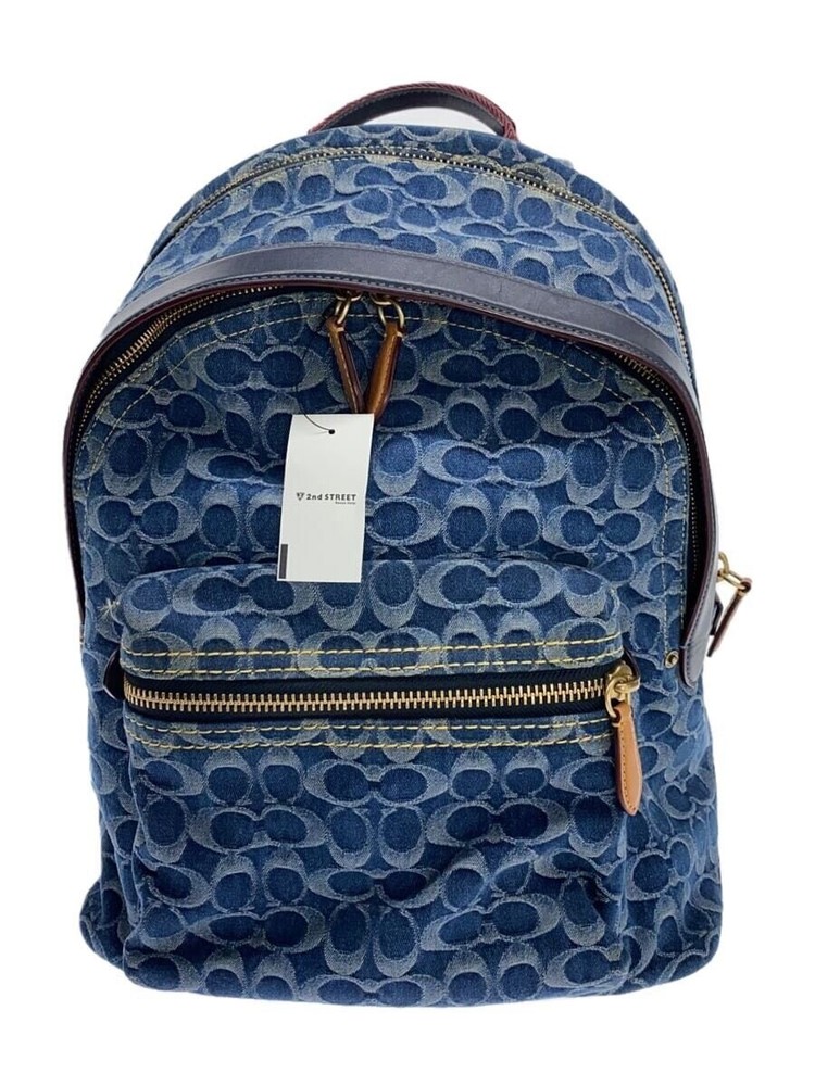 COACH Charter Backpack in Signature Denim Blue C9731 Free Shipping