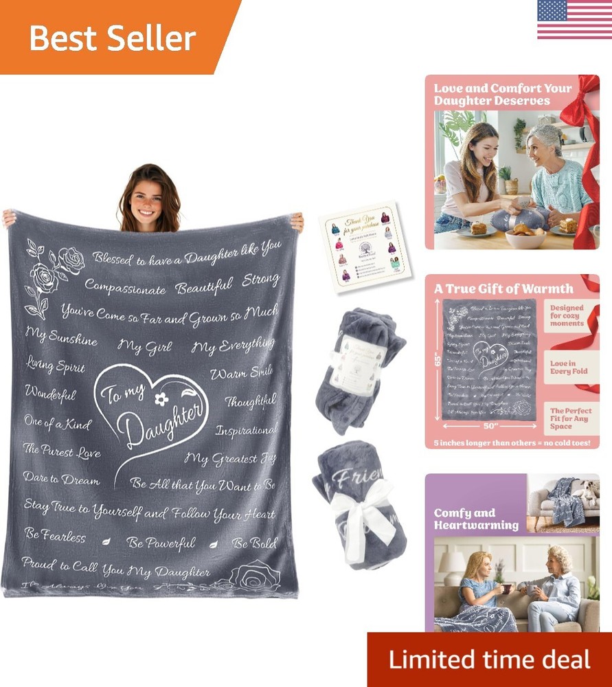 Valentines Day Gift for Daughter, Blanket Gift, Daughter Gifts from Mom, Mean...-image