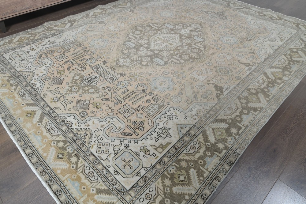 8x11 ft, OVERSIZED Vintage Turkish Oushak Rug, Faded Orange Handmade Wool Carpet