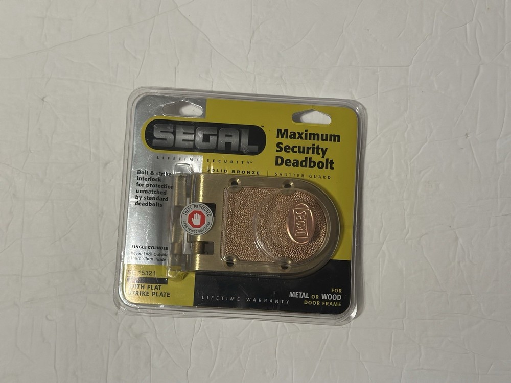 Segal Single Cylinder Maximum Security Deadbolt Solid Bronze Brass SE15361 New