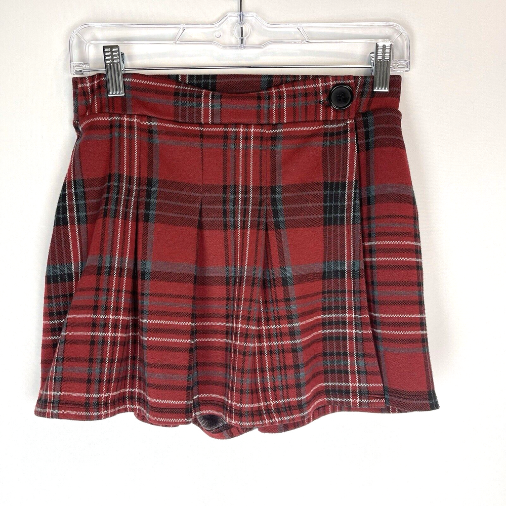 Hollister Flannel Red Pleated Skort Sz S