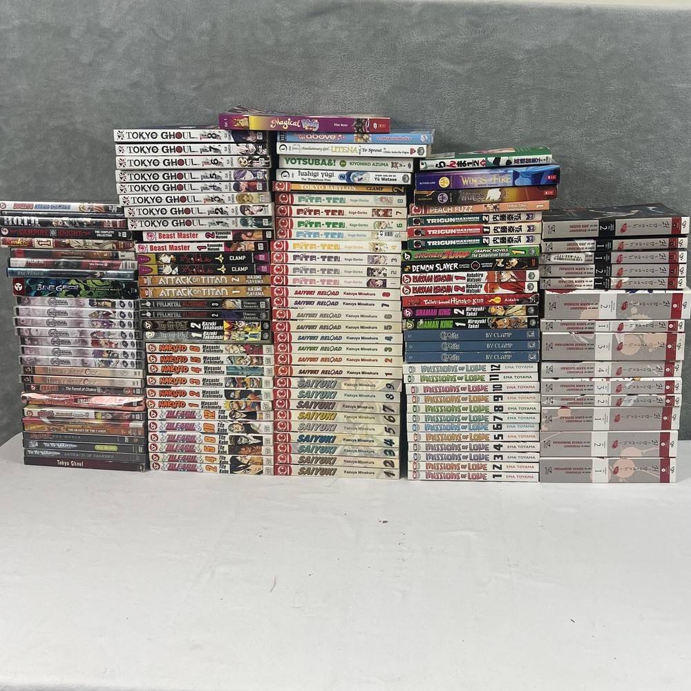 Manga Lot 128 books 28 DVD’s Tokyo Ghoul Tokyopop Bleach Saiyuki PitaTen English