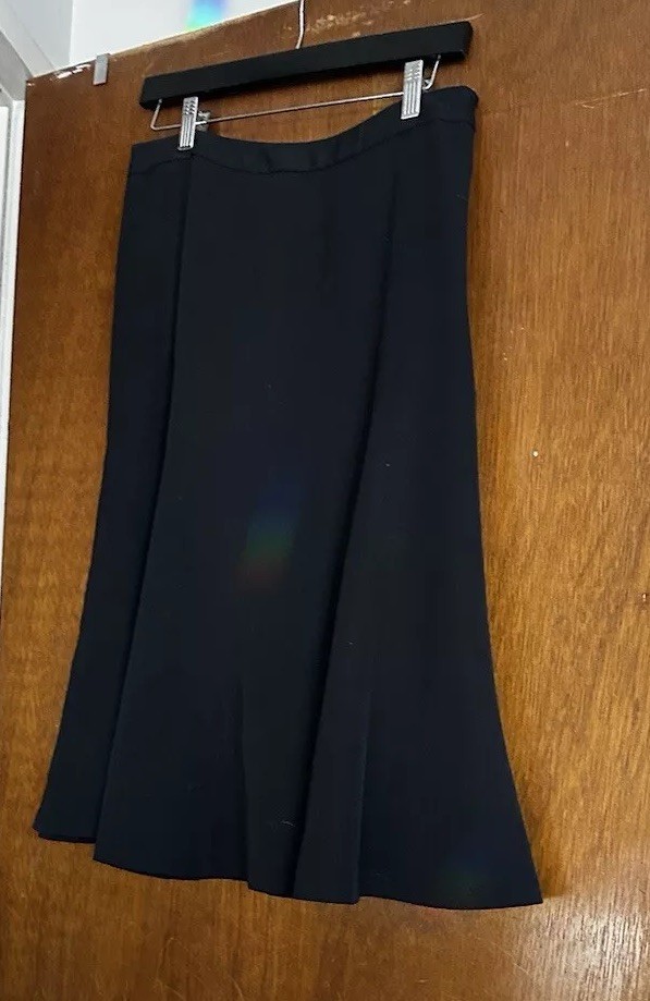 East 5th Womens Midi A Line Skirt Size 10 Black Business Causal Goth