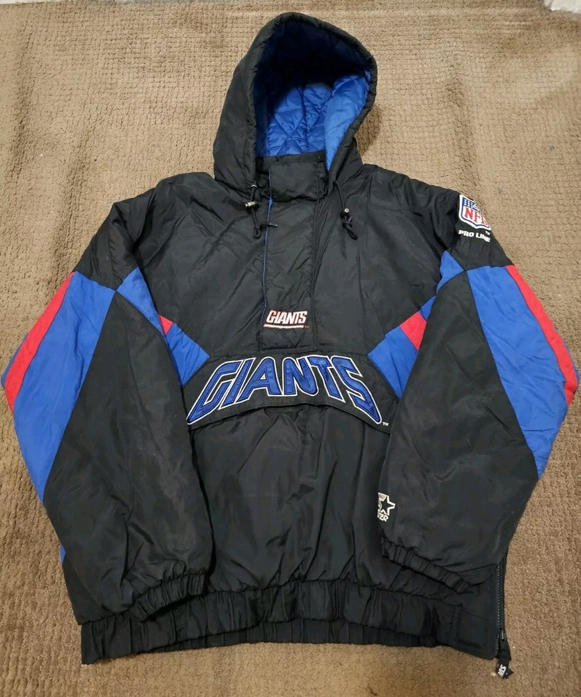 Vintage 90s STARTER NFL Pro Line NEW YORK GIANTS Men's Black Puffer JACKET- XL