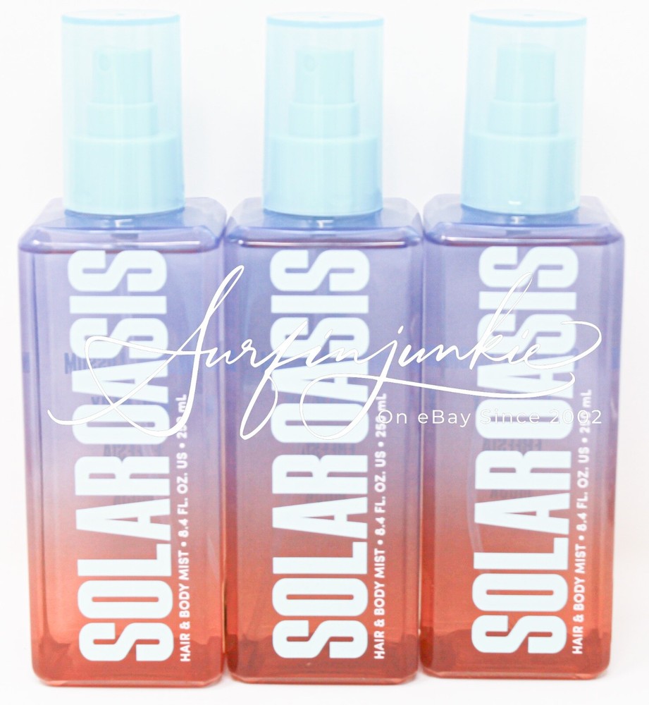 Tru Fragrance Solar Oasis Hair & Body Mist Fragrance Spray 8.4 oz 3pc Set New