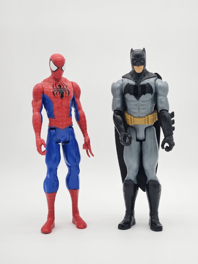 Spiderman Batman Action Figure Lot Of 2 Mattel Hasbro 11.5 Inches Tall