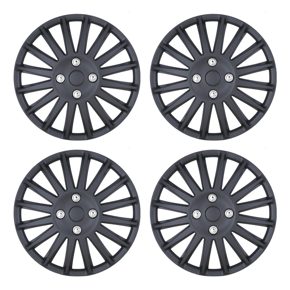 4PCS Black Matte 16” Hubcaps Wheel Rim Covers For Chevy Toyota Nissan Dodge ABS