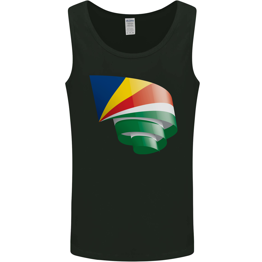 Curled Seychelles Flag Seychellois Day Football Mens Vest Tank Top