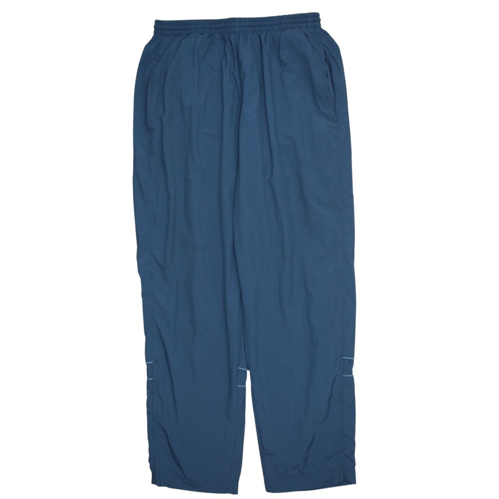 Nike Mens Track Pants Blue Lightweight Nylon Elastic Waist Piping Detail L