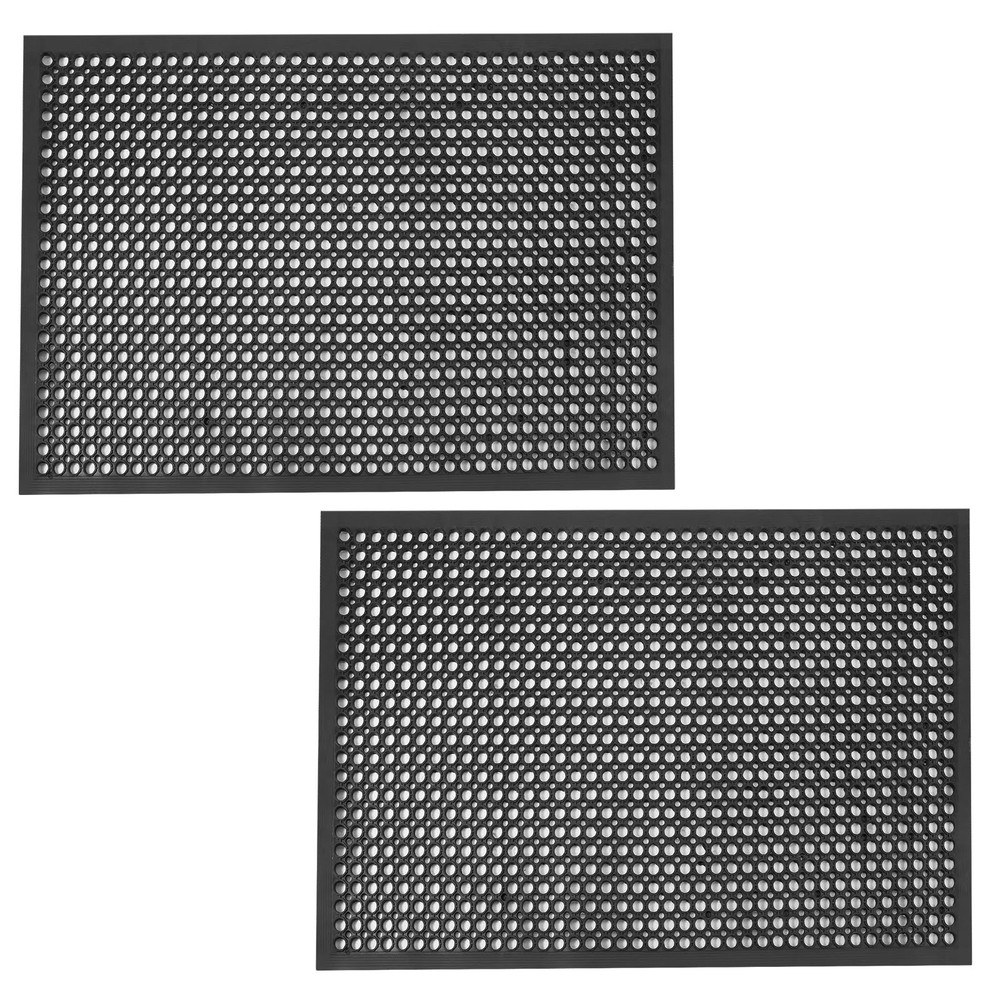 Anti Fatigue Outdoor Rubber Floor Mat 2 Pack Commercial Restaurant Kitchen Ma...
