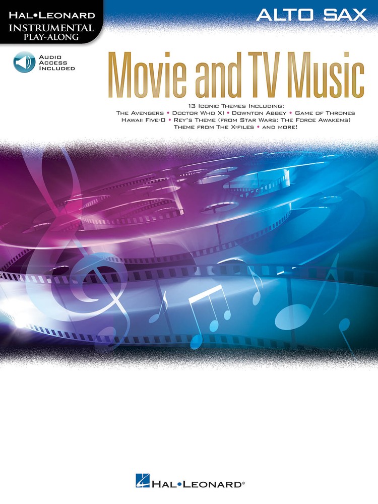 Movie & TV Music for Alto Sax Solo Sheet Music 13 Themes Play-Along Book & Audio