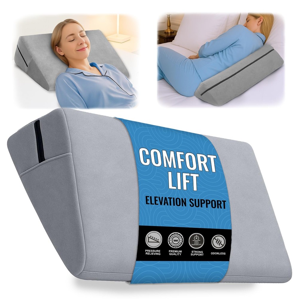 Bed Wedge Pillow for Sleep Apnea, GERD Acid Reflux Snoring , Pregnancy Side S...
