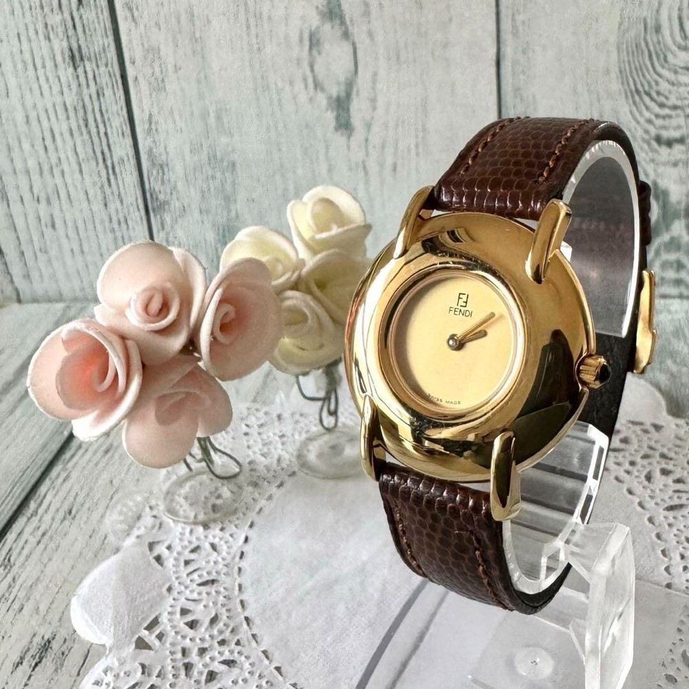 FENDI 400J Gold Watch Pre-Owned From Japan See Details for Condition