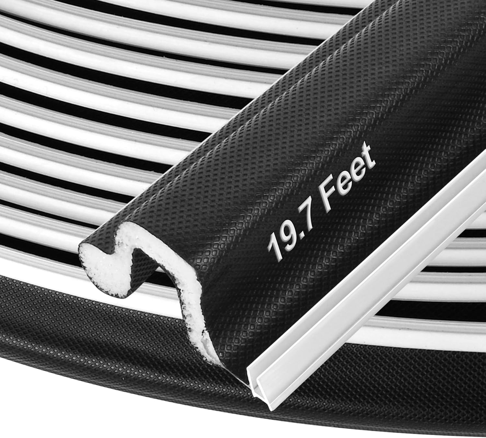Kerf Door Weather Stripping 19.7 Ft V-Shaped Door Seal Strip for Large Gap Door