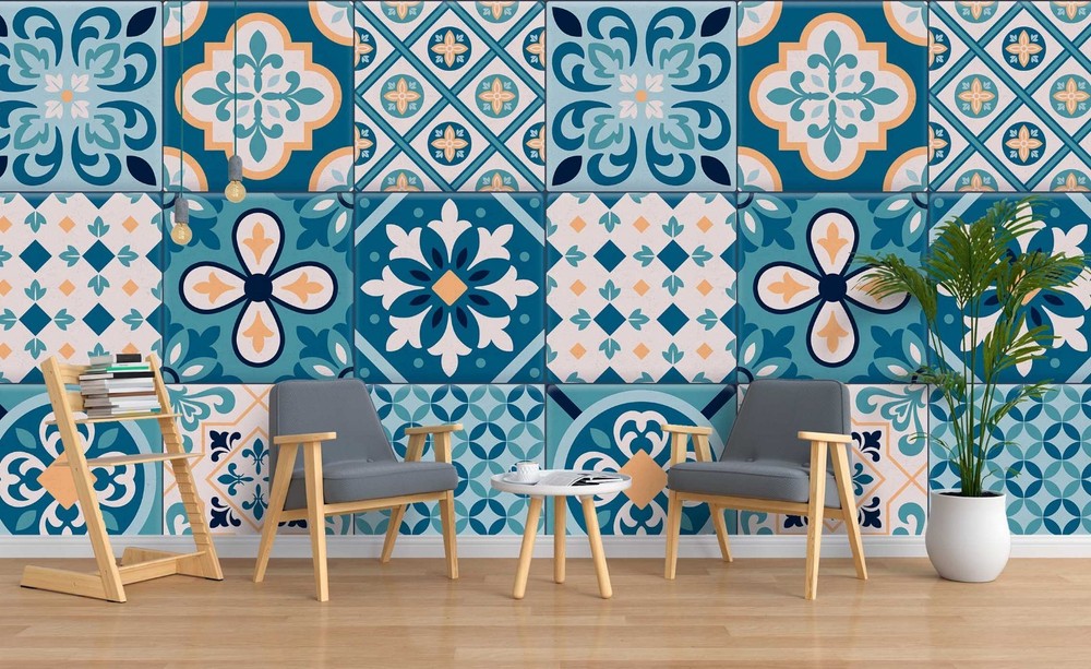 3D Decorative Flower Tile Texture Wall Murals Wallpaper Murals Wall Sticker