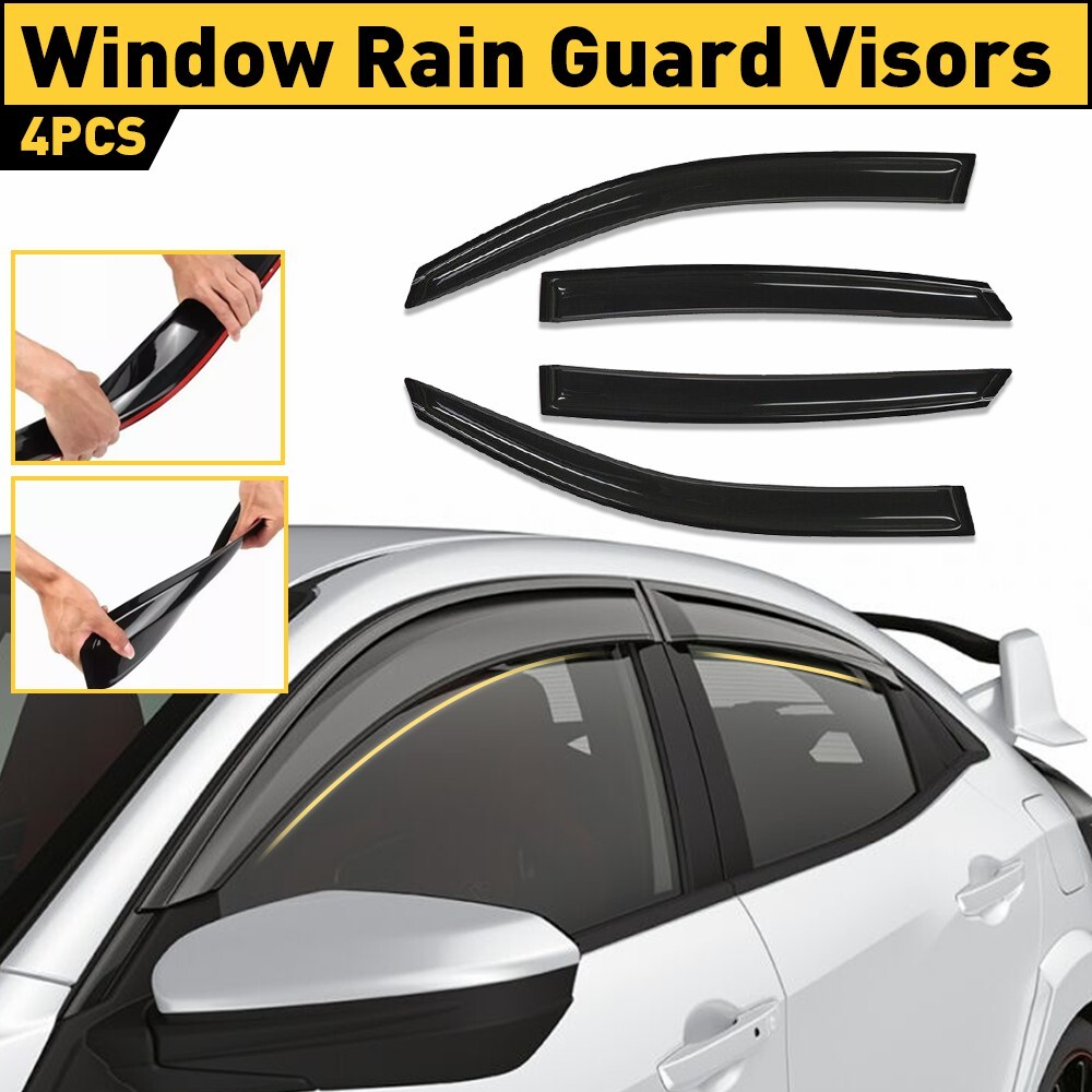Window Visor Vent Rain Sun Deflector Guard For 17-21 Honda civic HatchBack M