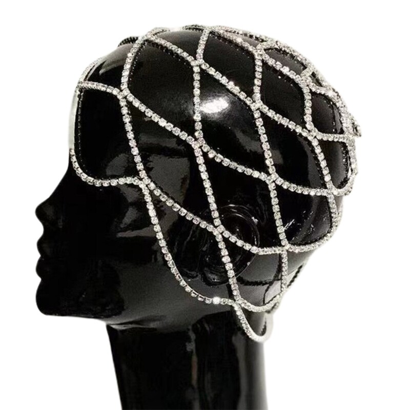 Sparkly Rhinestone Mesh Headband – Elegant Hollow Hair Jewelry Accessory