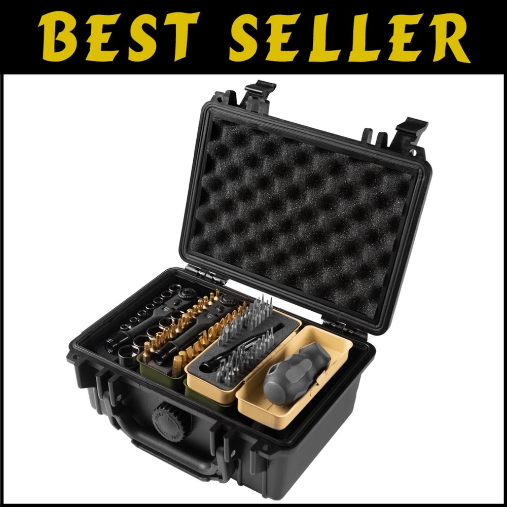 77-Piece Waterproof Tool Kit with Anti-Strip Bits and Flex Ratchet for Durability