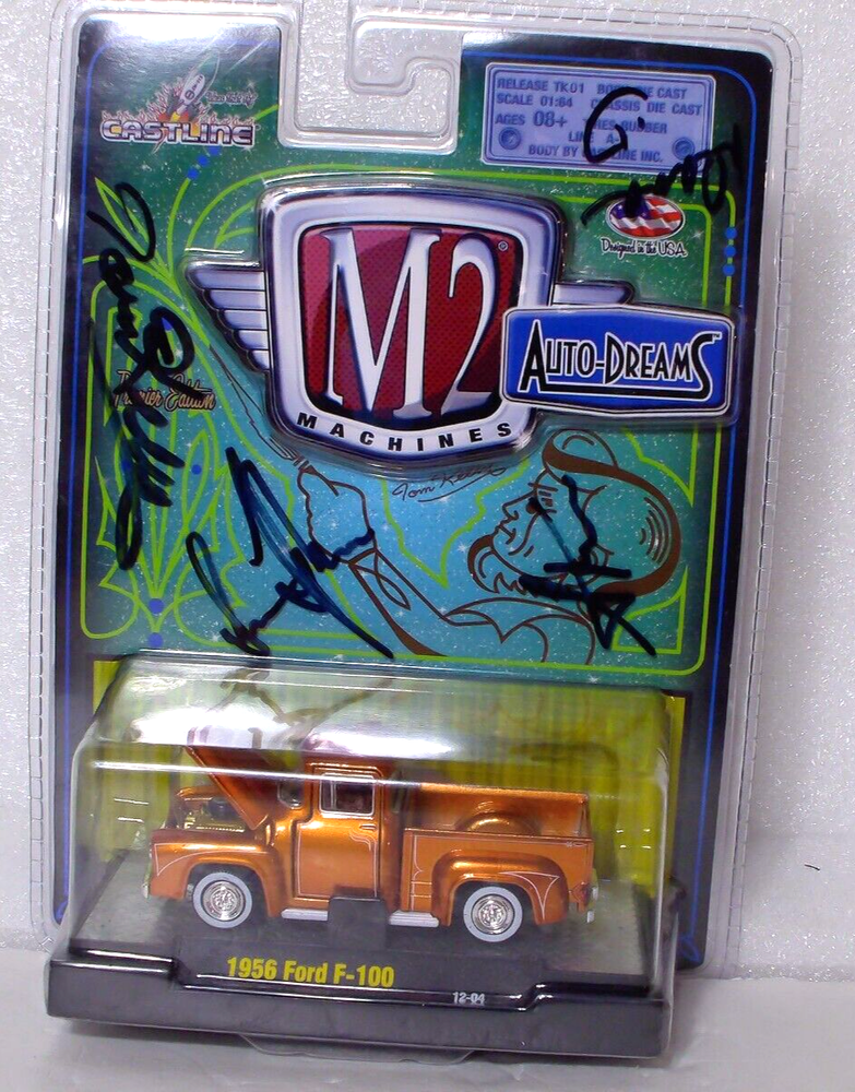 M2 Machines 1956 Ford F-100 Truck Autographed by Tom Kelly Sean Taylor 2 Others