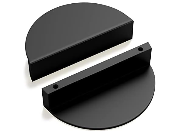 12 Pack Black Round Drawer Pulls 3 Inch 76mm Hole Center