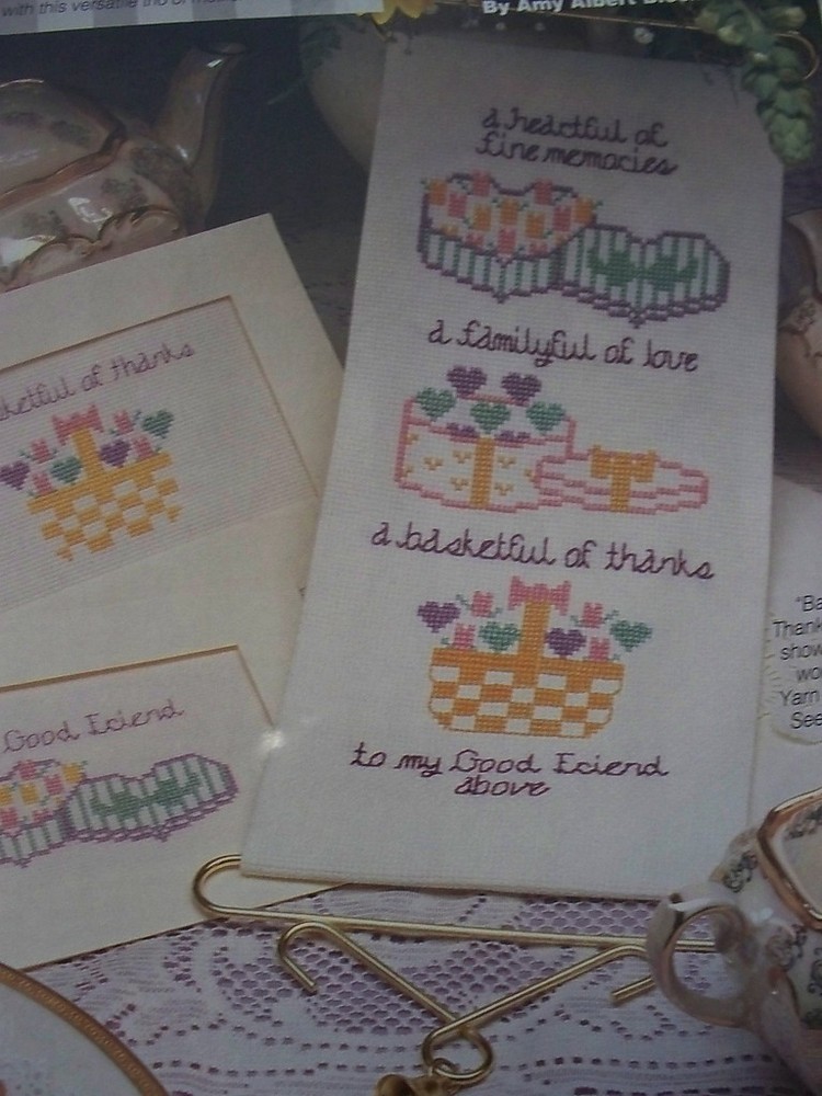 Basketful of Thanks Celebrations OOP Magazine Cross Stitch PATTERN (D)