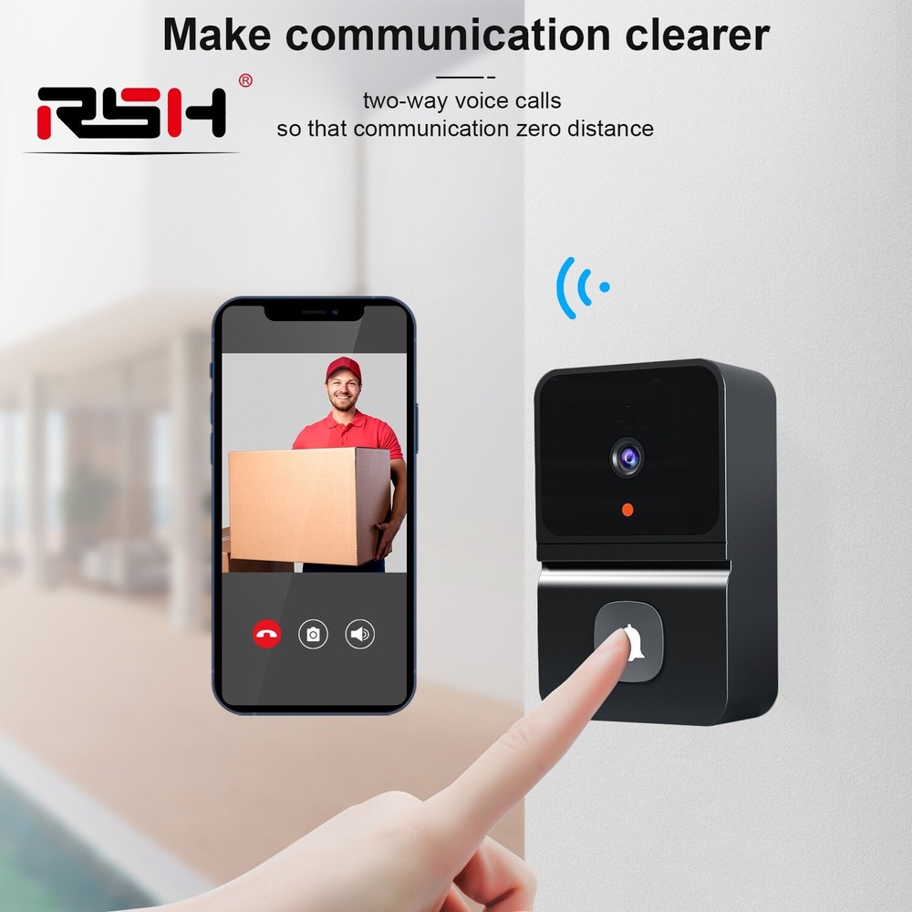 Smart WiFi Video Doorbell Wireless TwoWay Audio Visual Call Button Home Security