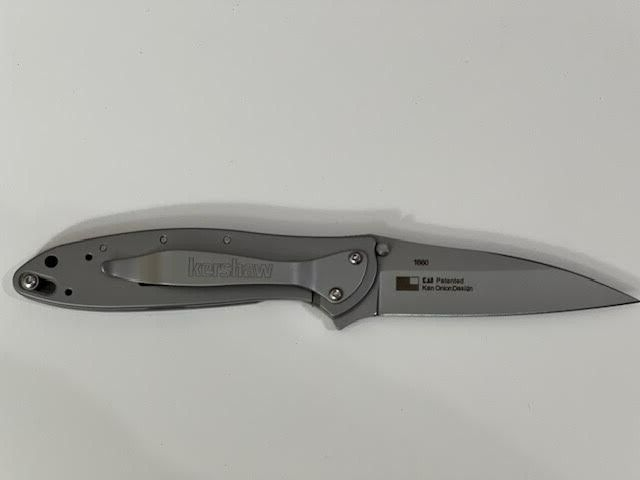 Kershaw Leek 1660 Silver SpeedSafe Liner Lock Plain Edge Stainless Pocket Knife