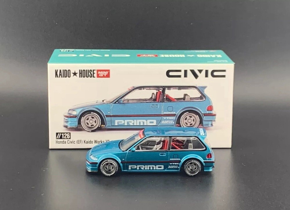 Kaido House x Mini GT Honda Civic EF Kaido Works V1 Tahitian Green KHMG126 1/64