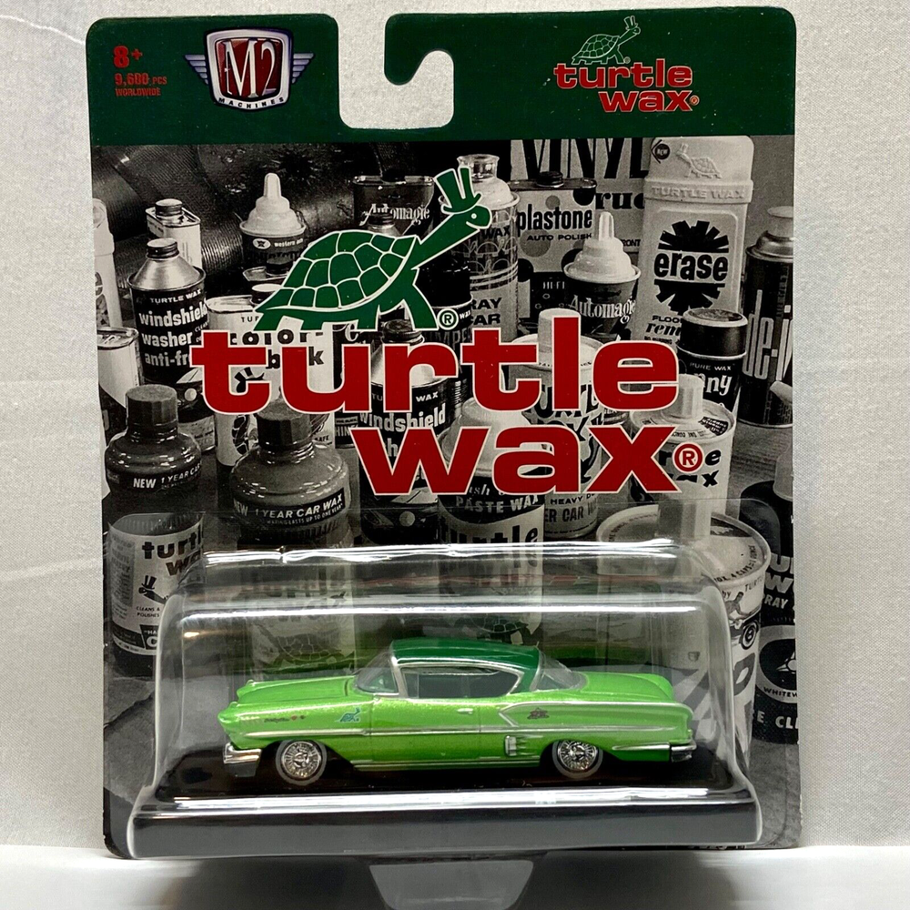 M2 Machines 1958 Chevrolet Impala R83 Neon Green 1:64 Scale with Turtle Wax Finish