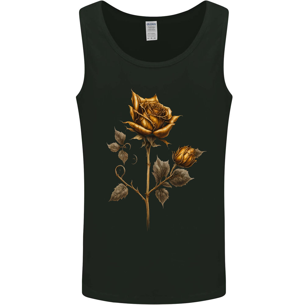 A Rustic Rose Gothic Goth Mens Vest Tank Top