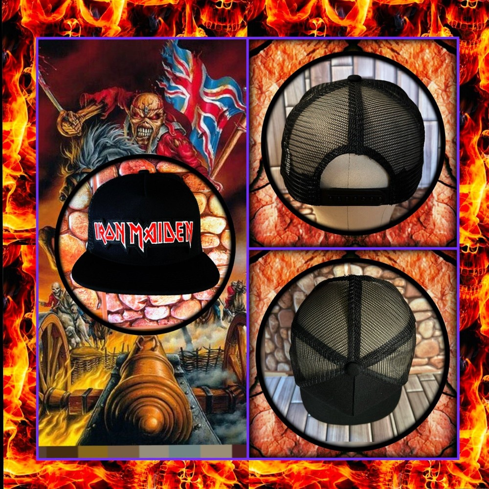 Iron Maiden The Trooper Embroidered Black Snapback Trucker Hat