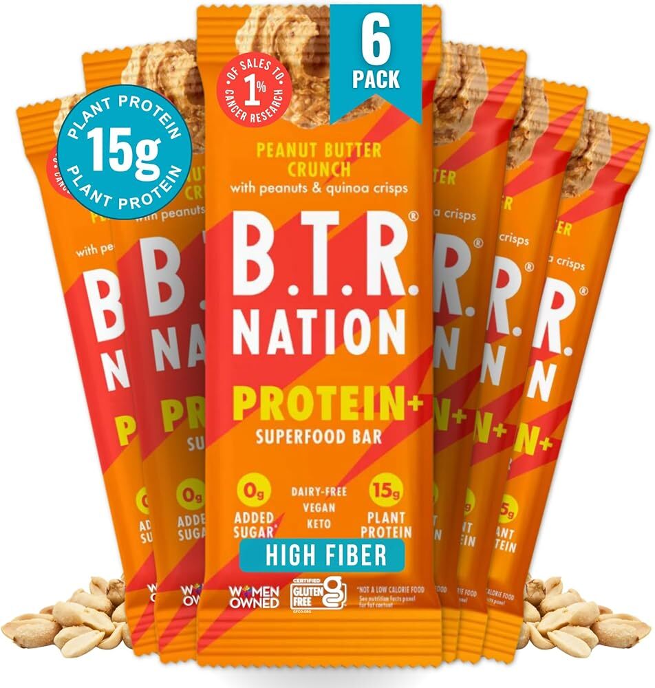Vegan Keto Plant Based Protein & Fiber Bars by B.T.R. - Low Carb & GF | 6 Bar...