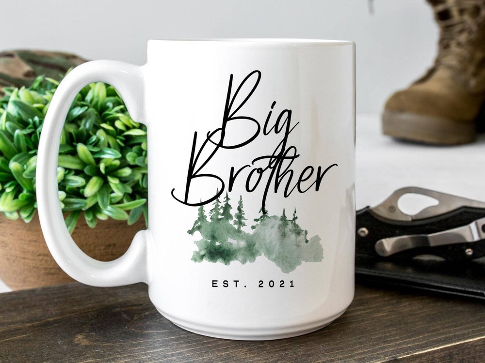 Big Brother Est 2021 Coffee Mug Pregnancy Announcement Coffee Mug Custom Gift To