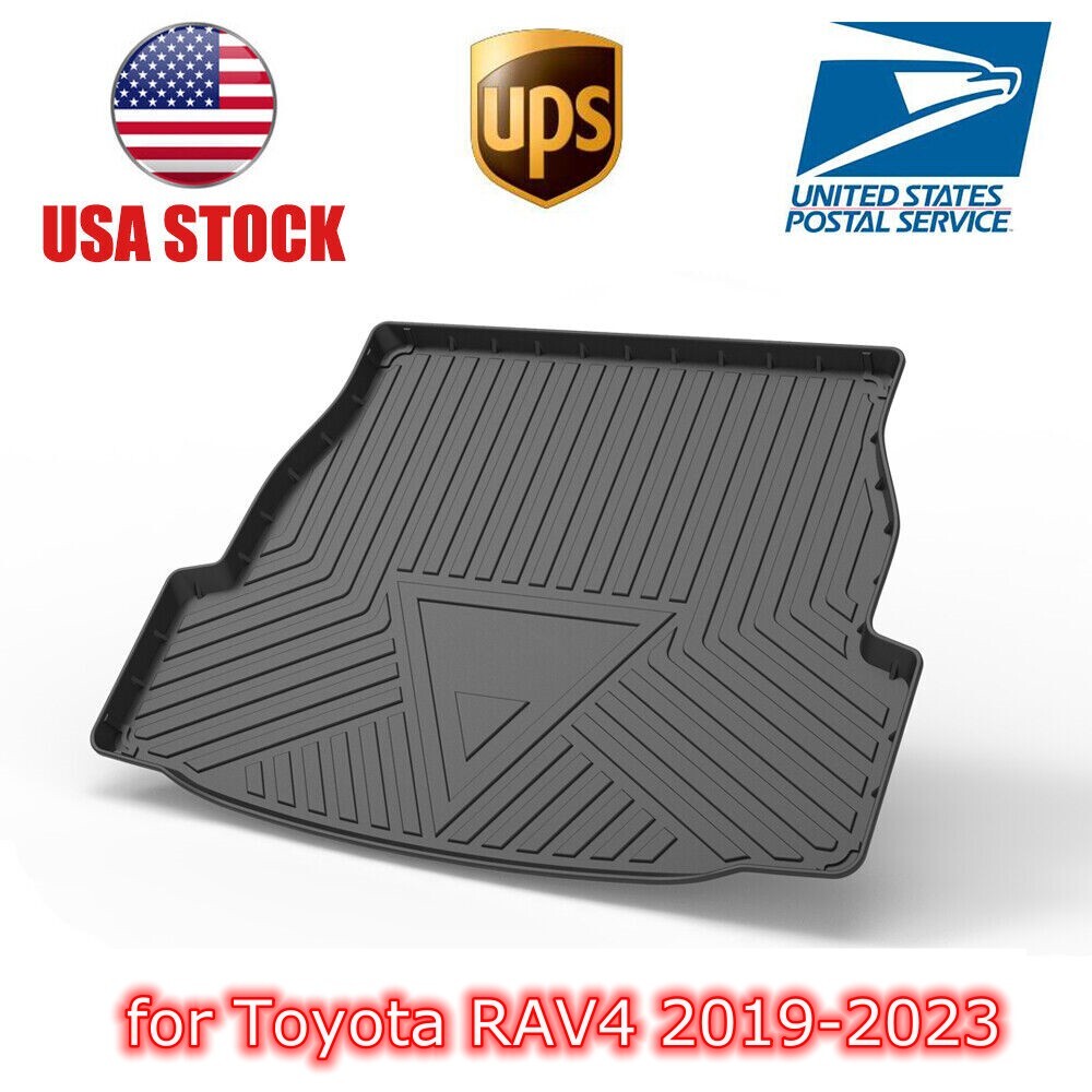 TPO Cargo Trunk Tray Boot Liner Floor Mat Black for 2019-2023 Toyota RAV4 RAV-4